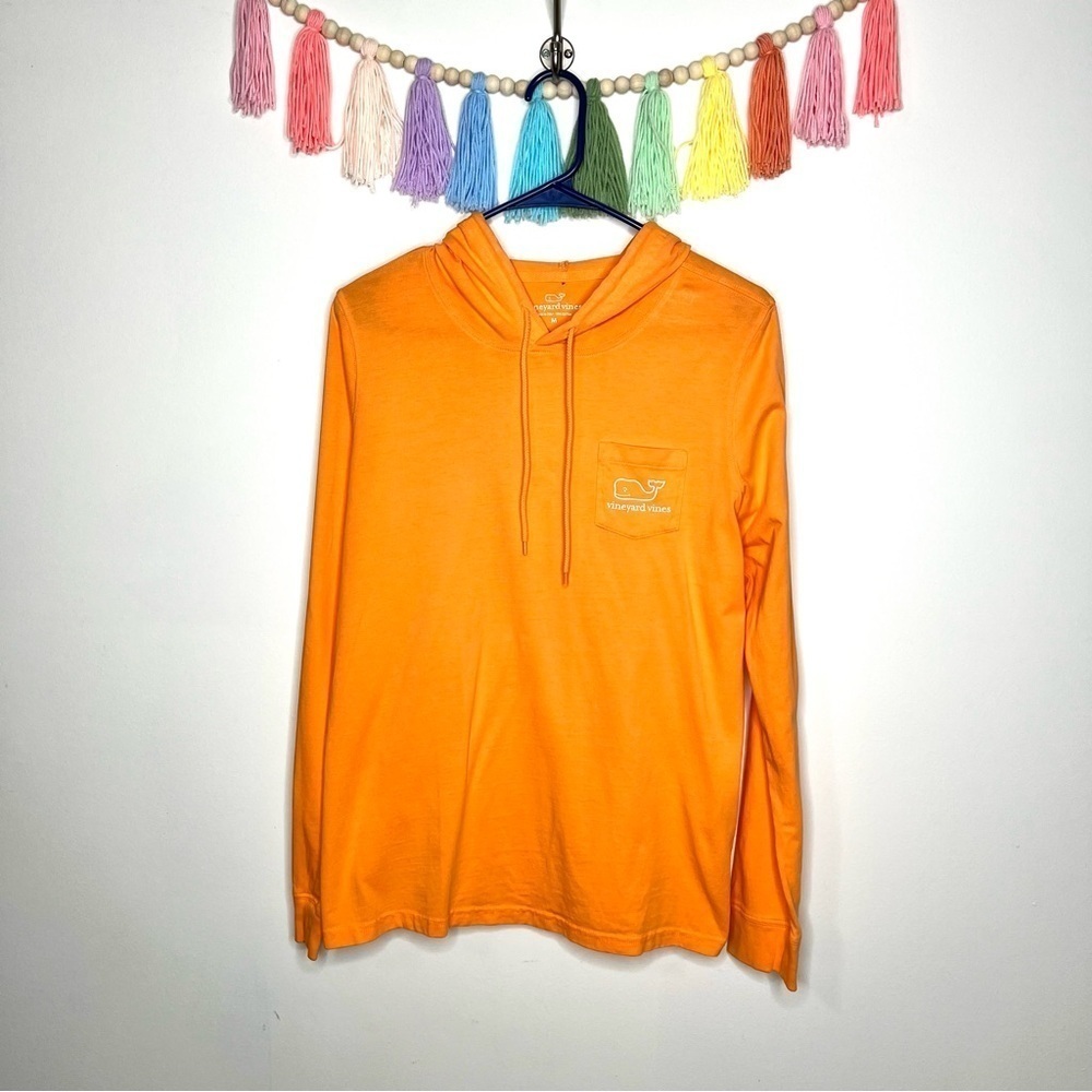 Vineyard Vines Orange Logo Lightweight Sweatshirt Hoodie Size Medium - Picture 12 of 12